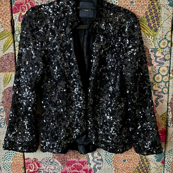 GRYPHON - Dark blue, silk, sequined jacket - Picture 14 of 15